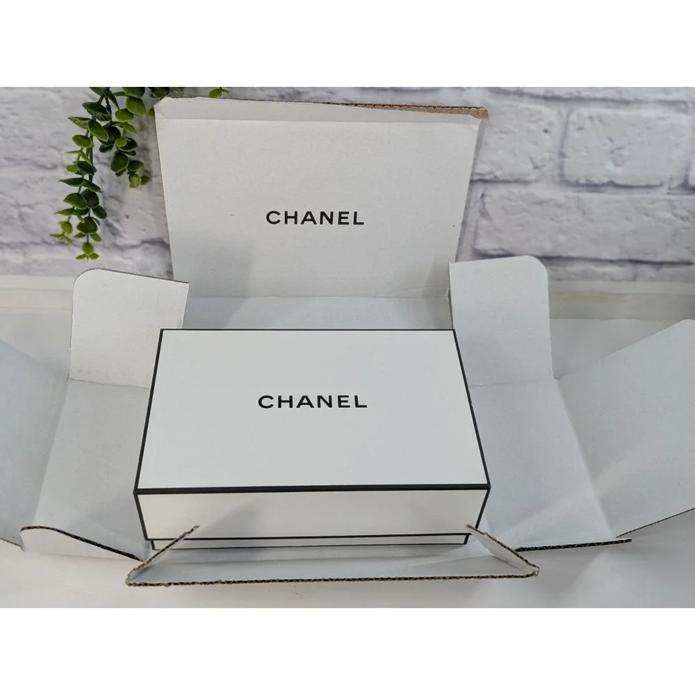 🖤Chanel Empty Gift Box White & Black Luxury Designer Packaging Note Cards Seal